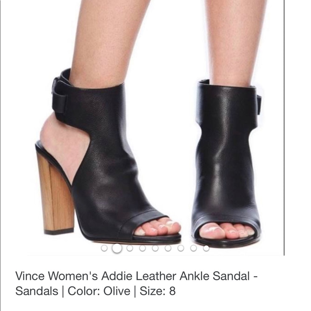 Vince Addie Leather Ankle Sandal  Brown Size: 7.5